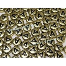 Намисто літера А  пластік золотий 5мм 500г