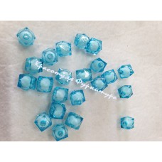 Намиста квадратні грановані з фарбованою серединою 8мм 500гр блакитний