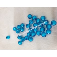 Намиста круглі грановані з фарбованою серединою 7мм 500гр бірюзовий