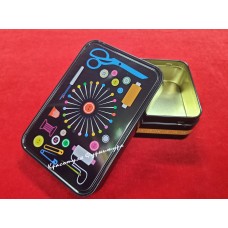 Бокс металевий 10х14,5х5,5 см чорний з малюнком