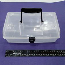 Бокс валіза 22,5х13х8 см із чорною ручкою прозорий