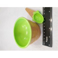 Чашка з ложечкою 9,5*6,5 см салатовий