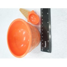 Чашка з ложечкою 9,5*6,5 см помаранчевий