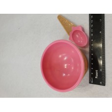 Чашка з ложечкою 9,5*6,5 см рожевий