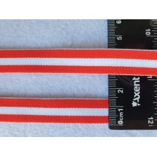 Резинка Резинка для бюстгальтера  в смужку 1,4 см 25 м червоний з білою смужкою