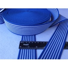 Резинка у смужку 5 см 25 м синій у білу смужку