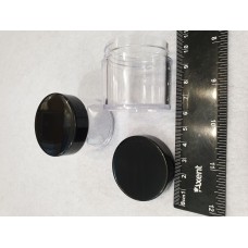 Баночка 4*4  (круглая)  прозрачная/черная