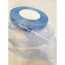 Стрічка органза 1,2см 46м блакитний