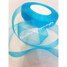 Стрічка органза 1,2см 46м бірюзовий