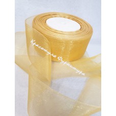 Стрічка органза 4см 46м золотий