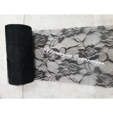 Мереживо на фатині 15 см 10 ярдів чорний