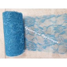 Мереживо на фатині 15 см 10 ярдів блакитний