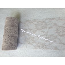 Мереживо на фатині 15 см 10 ярдів сірий