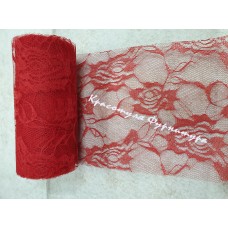 Мереживо на фатині 15 см 10 ярдів червоний