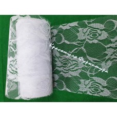 Мереживо на фатині 15 см 10 ярдів білий