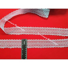 Мереживо двостороннє 4 см 300 ярдів блакитний