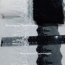 Мереживо органза віяло 8см 15 ярдів білий