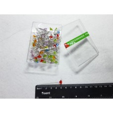 Шпильки в пластиковій коробці WJ Dressmaker Pins з каміннями 5 см 50 шт асорті Шпильки в пластиковій коробці WJ Dressmaker Pins з каміннями 5 см 50 шт асорті