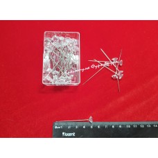 Шпильки в пластиковій коробці WJ Dressmaker Pins з каміннями 5 см 50 шт прозорі Шпильки в пластиковій коробці WJ Dressmaker Pins з каміннями 5 см 50 шт прозорі