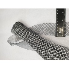 Регілін фактурний 4,5см 24м чорний у білу клітку