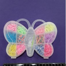 Набір метелик з гумками для плетіння 18,5*2,5 см 12+1 вічок