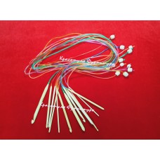 Набір бамбукових гачків на силіконових тросиках 12 шт 14 / 100 см